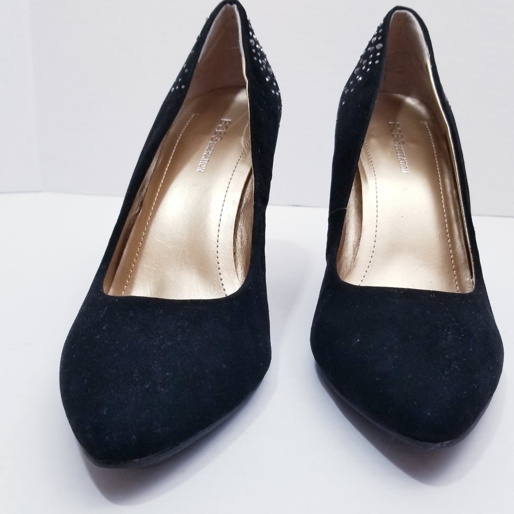 Bcbgeneration Black Suede Rhinestone Embellished … - image 3